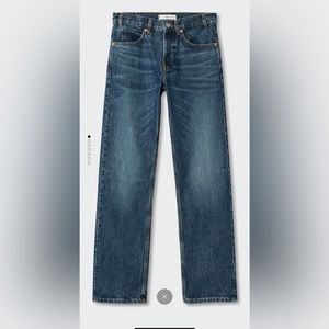 Mango Buttons straight jeans in Dark Vintage Blue Size 6